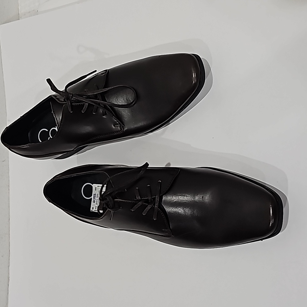 Calvin Klein Men's Brodie EPI Leather Oxford Lace up  Shoe Size 12 Brown